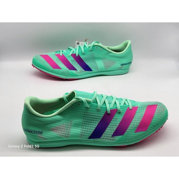 Adidas Adizero Distancestar Track Field Shoes Mens Size 12.5 Green Pink GV9078 - Picture 4 of 10